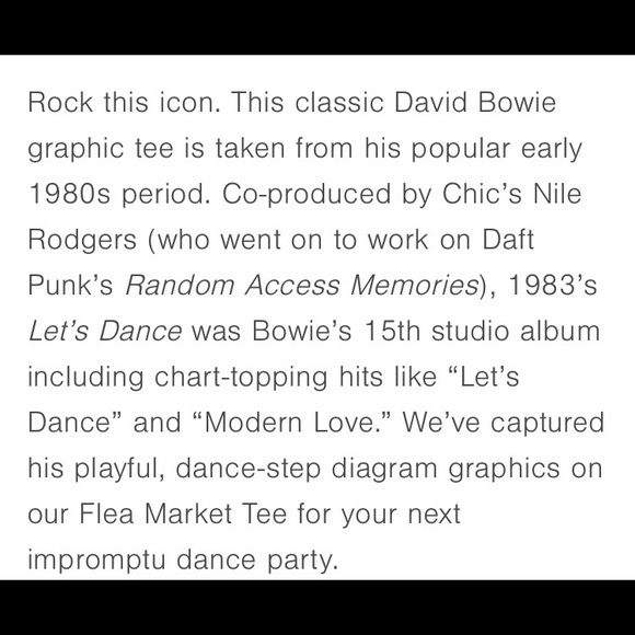 NEW Graphic David Bowie Lets Dance T-shirt - Picture 5 of 8